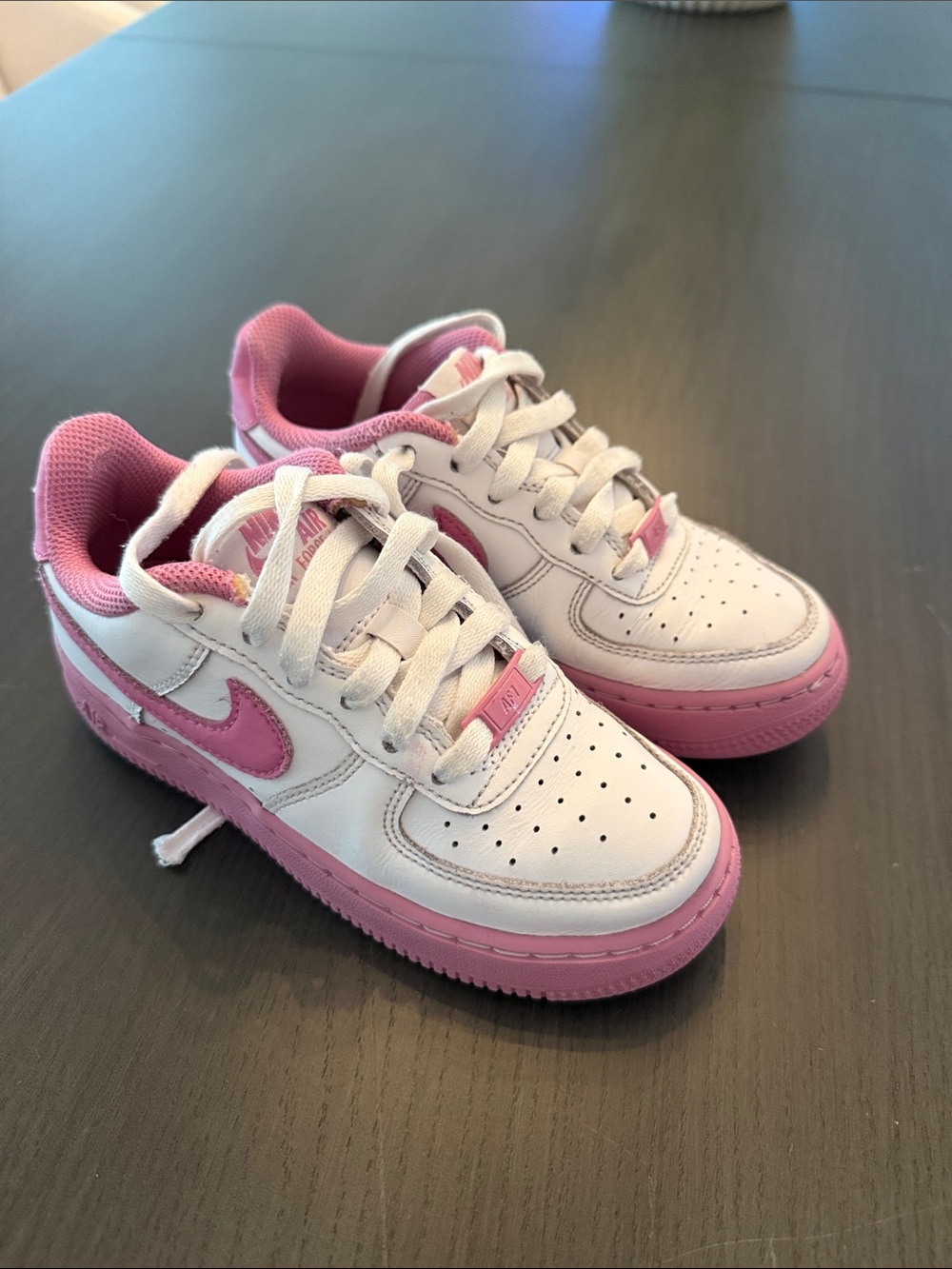 Nike Air Force One White and Pink Low-Top Sneakers
